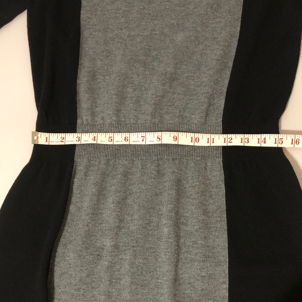 Loft Gray and Black Women's Wool Blend Sweater Dress size Large - Picture 8 of 11